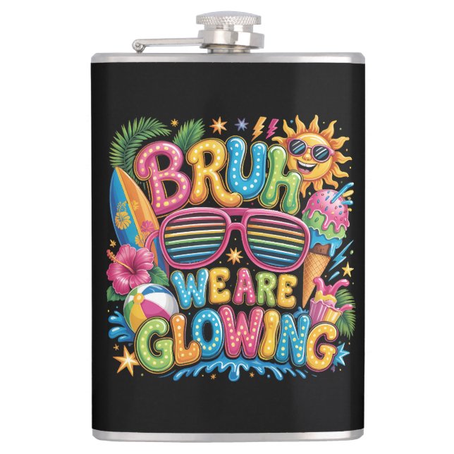 Last Day Of School Tropical Vacation Hip Flask (Front)
