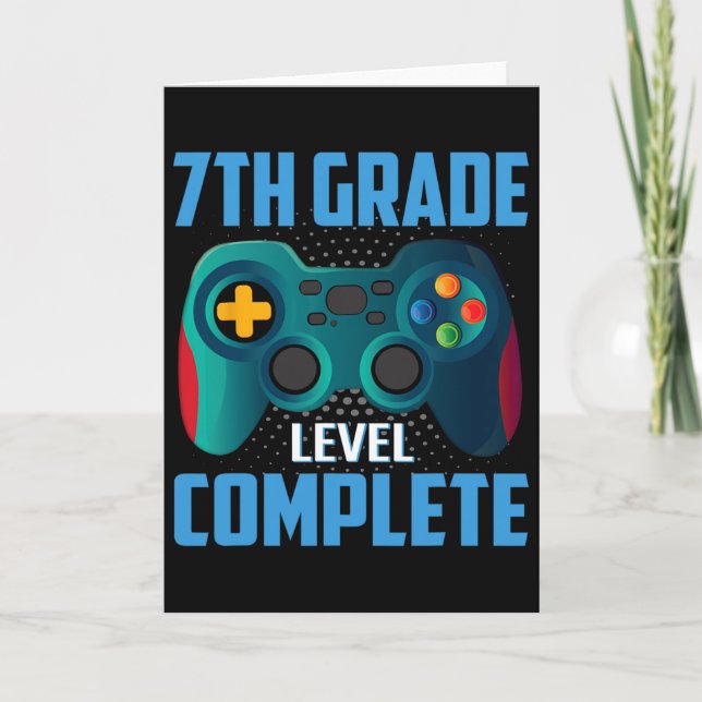Last Day Of School Video Game 7th Grade Level Comp Card (Front)