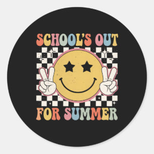 Last Day Of School Vintage Schools Out For Summer  Classic Round Sticker
