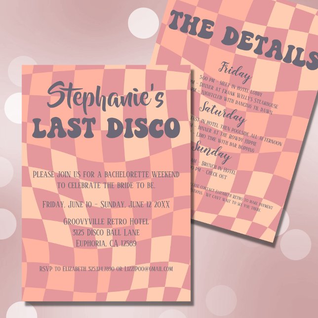 Last Disco 70s Bachelorette Invitation (Creator Uploaded)
