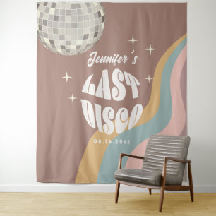 Last Disco 70s Retro Groovy Bachelorette Weekend Tapestry