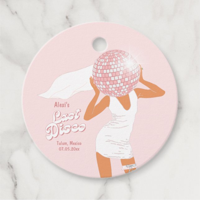 Last Disco Bachelorette Favour Tags (Front)