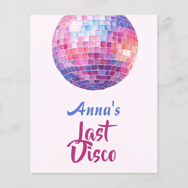 Last Disco Bachelorette Party | Pink Flyers (Front)