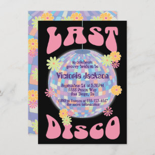 Last Disco Ball Bachelorette Party 1970's Invitati Invitation