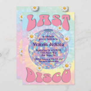 Last Disco Ball Bachelorette Party 1970's Invitation