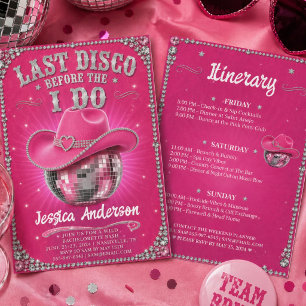  Last Disco Before I Do Bachelorette Party Invitation
