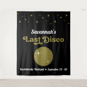 Last Disco Bride Bachelorette Party Groovy Retro Tapestry