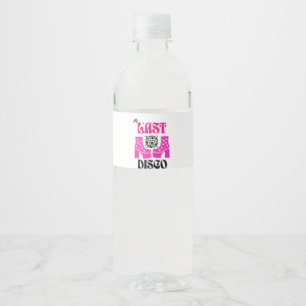 last disco groovy bachelorette party pink water bottle label