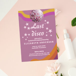 Last Disco Retro 70s Bachelorette Weekend Invitation