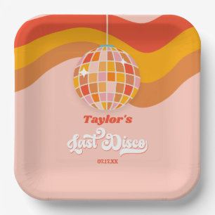 Last Disco Retro 70s Bachelorette Weekend Party Paper Plate