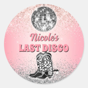 Last Disco Retro Bachelorette Custom Classic Round Sticker