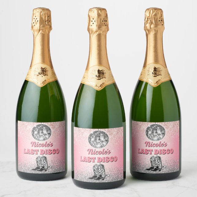 Last Disco Retro Bachelorette Custom Sparkling Wine Label (Bottles)