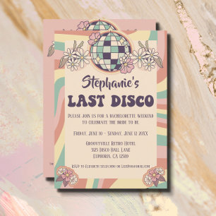 Last Disco Retro Bachelorette Invitation