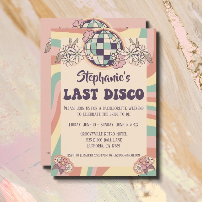 Last Disco Retro Bachelorette Invitation (Creator Uploaded)