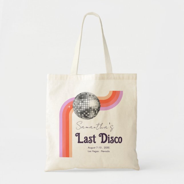 Last Disco Retro Bachelorette Party Tote Bag (Front)