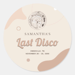 Last Disco Retro Bachelorette Weekend Party Classic Round Sticker