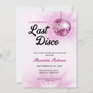 Last Disco Retro Bachelorette Weekend Party Invitation