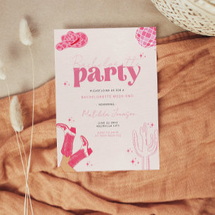 Last disco rodeo bachelorette party invitation