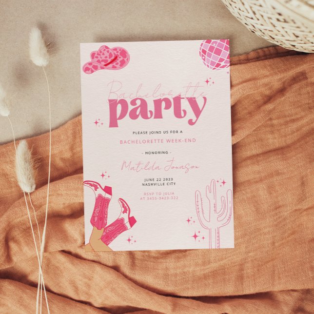 Last disco rodeo bachelorette party invitation (Creator Uploaded)