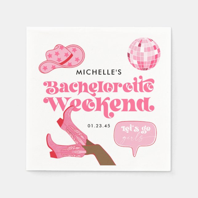 Last Disco Rodeo Bachelorette Party Napkin (Front)