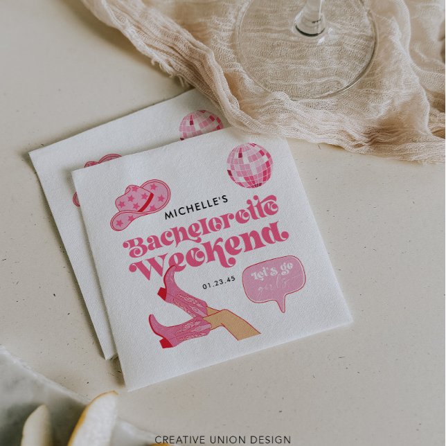 Last Disco Rodeo Bachelorette Party Napkin (Creator Uploaded)