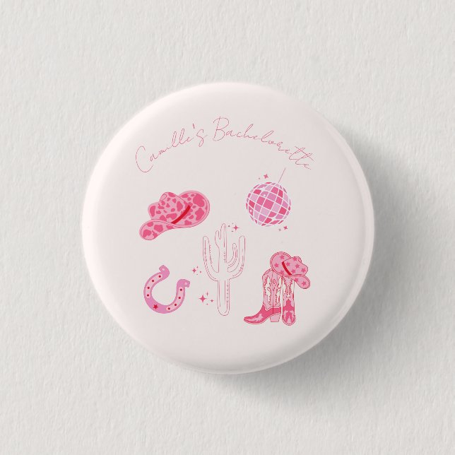 Last Disco Rodeo Bachelorette Week-end Party  3 Cm Round Badge (Front)