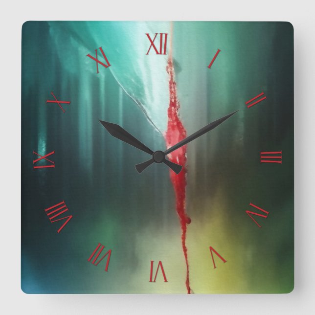 Last drop of life square wall clock (Front)