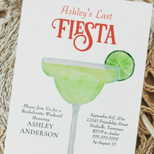 Last Fiesta Margarita Bachelorette Invitation Postcard