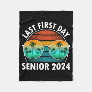 Last First Day Of School Senior 2024 Sungles Boys  Fleece Blanket