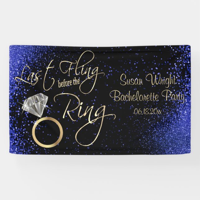 Last Fling Bachelorette Party - Blue Banner (Horizontal)