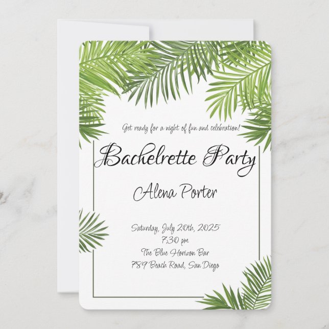 Last Fling Before the Ring Bachelorette Bash Invitation (Front)