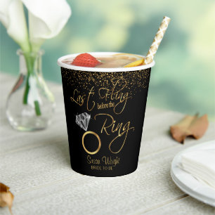 Last Fling Before the Ring Bachelorette - Gold Paper Cups