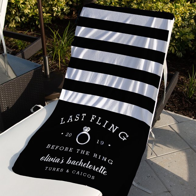 Last Fling Before the Ring Bachelorette Party Beach Towel (Creator Uploaded)
