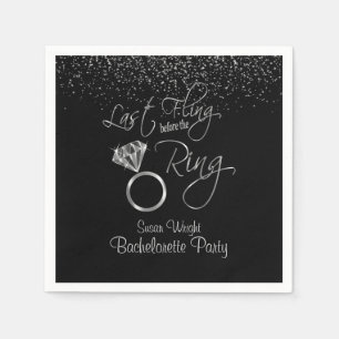 Last Fling Before the Ring Bachelorette - Silver Napkin