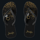 Last Fling Before the Ring - Gold Thongs<br><div class="desc">Flip Flop Shoes ready for you to personalise. If need be... you can delete all text and start fresh with your own text, colour and font choices with the Zazzle design tool area. ✔Note: Not all template areas need changed. 📌If you need further customisation, please click the "Click to Customise...</div>