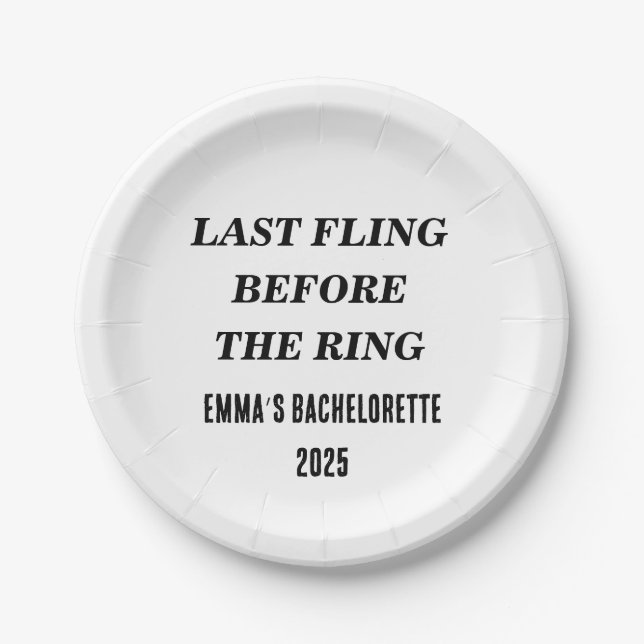 Last Fling Before The Ring Plates – Custom Name  (Front)