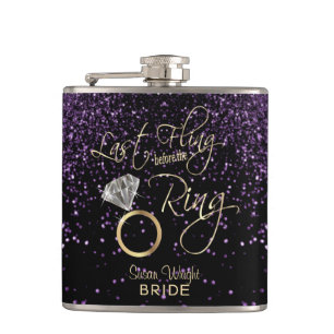 Last Fling before the Ring - Purple Hip Flask