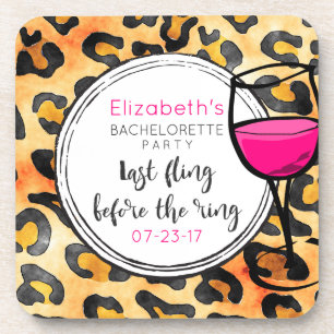 Last Fling Before The Ring Wild Bachelorette Party Coaster