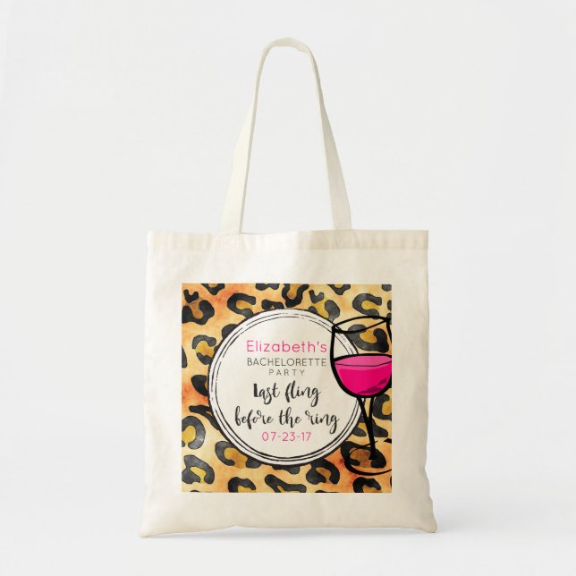 Last Fling Before The Ring Wild Bachelorette Tote Bag (Front)