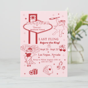 Last Fling Las vegas Bachelorette itinerary Invitation