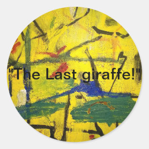 Last Giraffe Abstract Jeff Hankamer Artjunkhaus    Classic Round Sticker