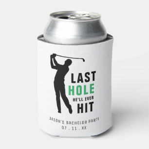 Last Hole Golf Swing Bachelor Party White Can Cooler