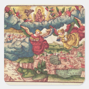 Last Judgement, from the Luther Bible, c.1530 Square Sticker