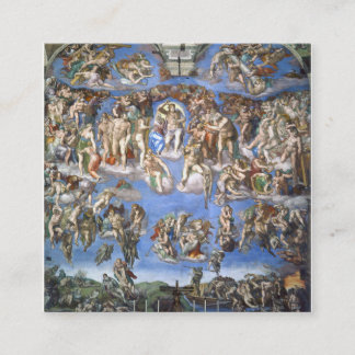 Last Judgement From The Sistine Chapel By Michelan Square Business Card