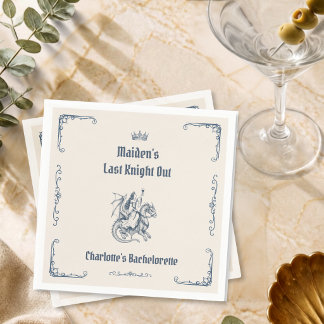 Last Knight Out Mediaeval Bachelorette Party Napkin