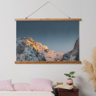Last light before sunset on mountains hanging tapestry