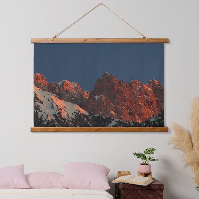 Last light of sun on mountains hanging tapestry (Bedroom)