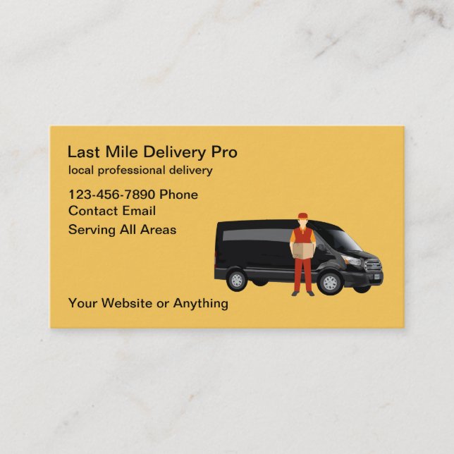 Last Mile Local Delivery Service Business Card (Front)