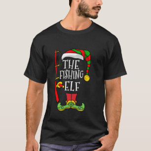 Last Minute Fishing Elf Family Matching Christmas T-Shirt