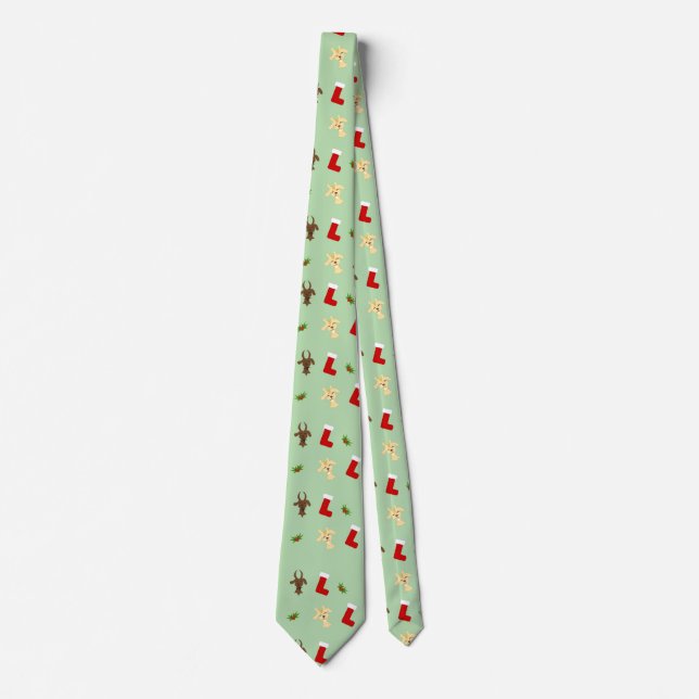 Last-Minute Gift Alert: Festive Goat Pattern Tie (Front)